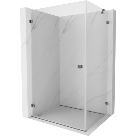 Mexen Lunar-B cabine de douche pivotante gauche 100 x 80 cm, transparent, métal gun - 832-100-080-95-00-L