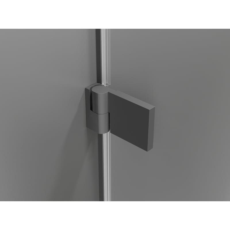 Mexen Lunar-B vasakpoolne pöörduv dušinurk 90 x 90 cm, läbipaistev, relvmetall - 832-090-090-95-00-L