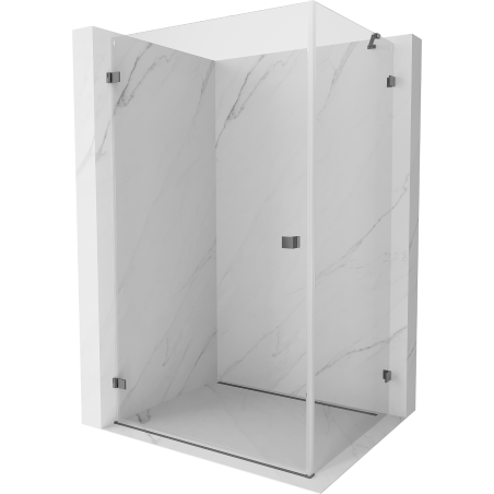Mexen Lunar-B vasakpoolne dušiuks, 95 x 90 cm, läbipaistev, gun metal - 832-095-090-95-00-L
