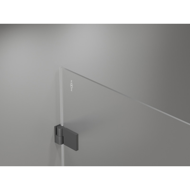 Mexen Lunar-B vasakpoolne dušiuks, 95 x 90 cm, läbipaistev, gun metal - 832-095-090-95-00-L