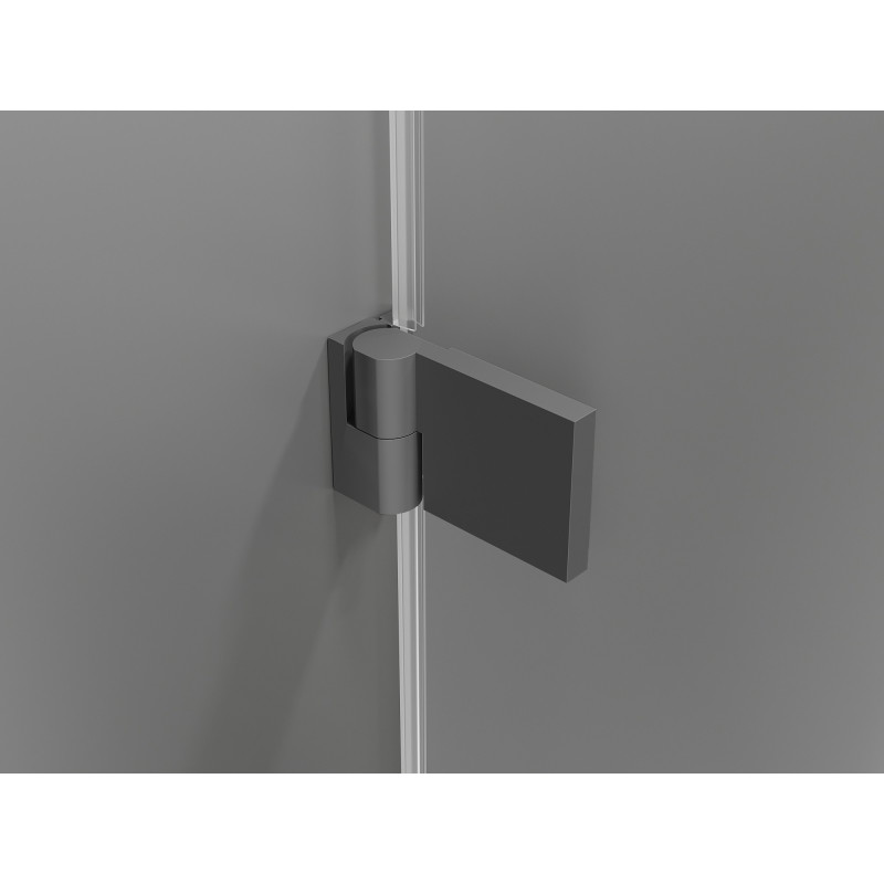 Mexen Lunar-B vasakpoolne dušiuks, 95 x 90 cm, läbipaistev, gun metal - 832-095-090-95-00-L
