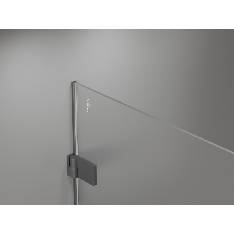 Mexen Lunar-B dušinurk, avatav vasak, 100 x 100 cm, läbipaistev, gun metal - 832-100-100-95-00-L