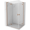 Mexen Mist-H L Duo Duschkabine schwingbar 85 x 75 cm, transparent, gebürstetes Kupfer - 8A5L-085L-075P-65-00