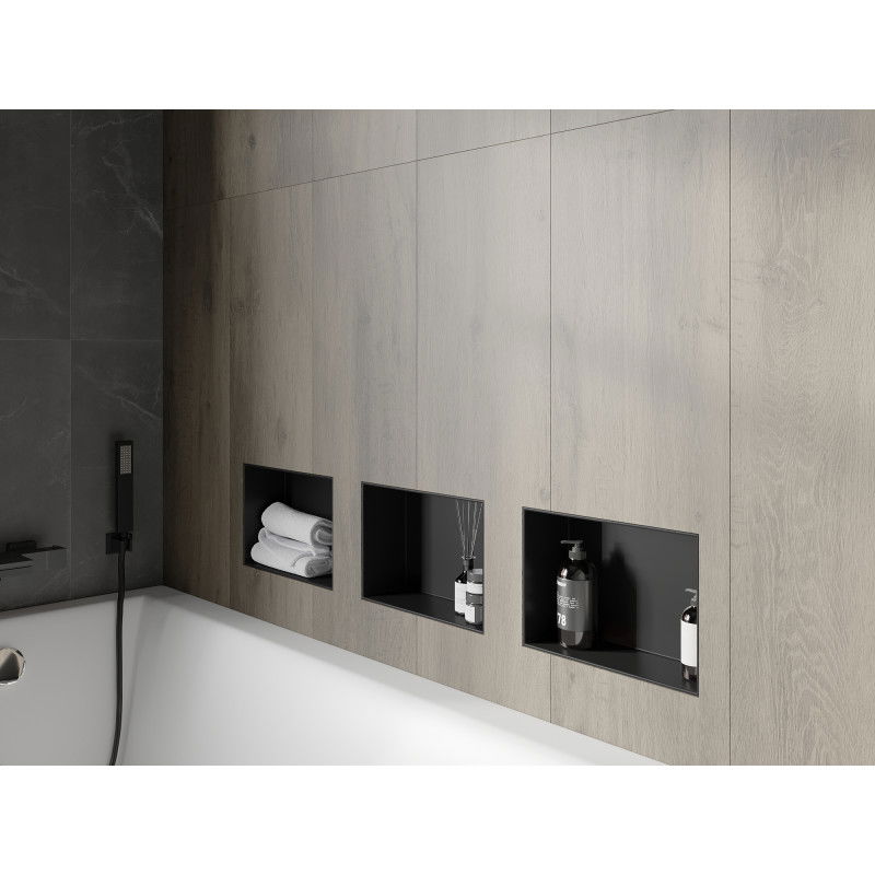 Mexen X-Wall-NR Einbauregal ohne Rand 30 x 20 cm, schwarz - 1971302010