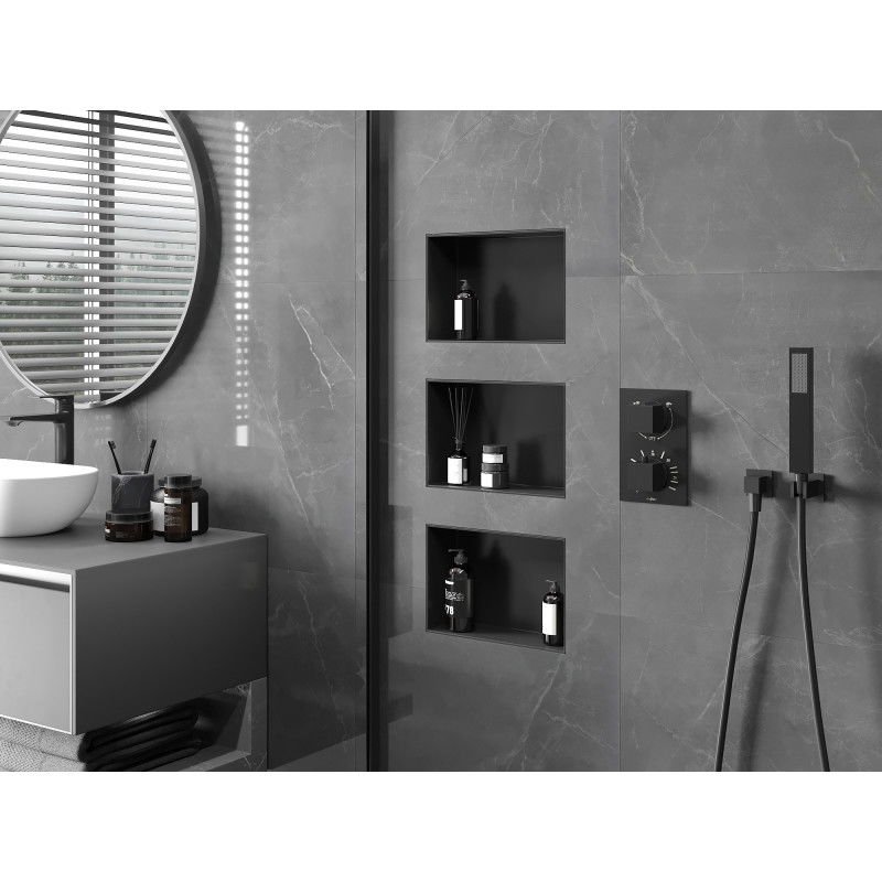 Mexen X-Wall-NR estante empotrado sin reborde 30 x 20 cm, negro - 1971302010