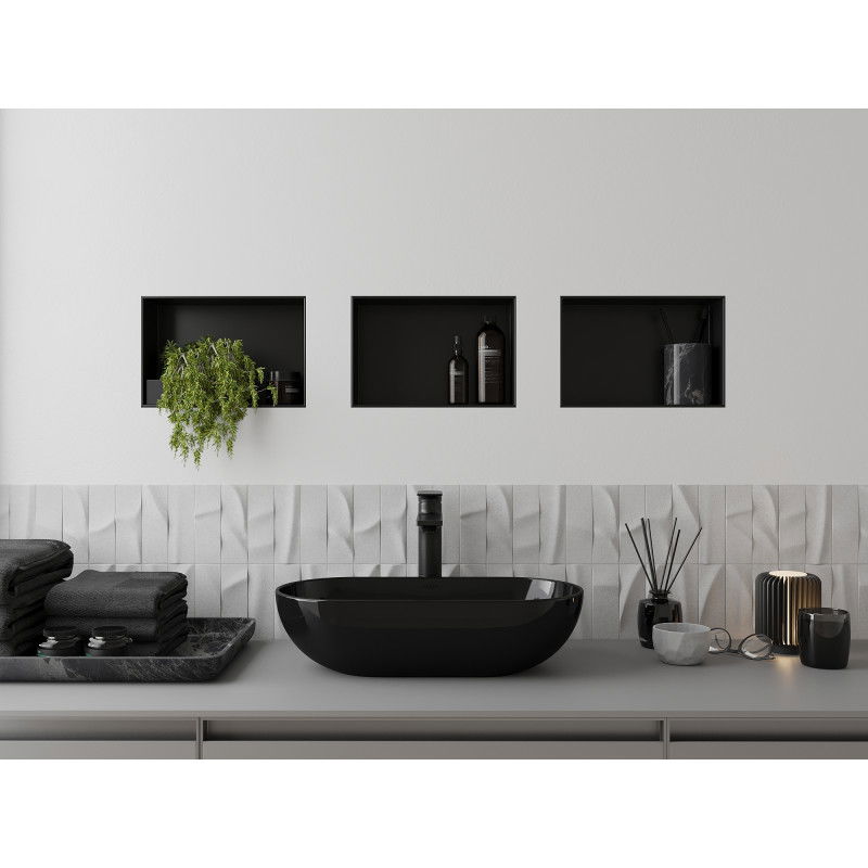 Mexen X-Wall-NR estante embutida sem flange 30 x 20 cm, preto - 1971302010