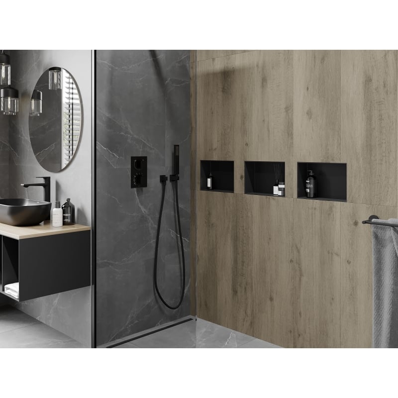 Mexen X-Wall-NR niche shelf without flange 30 x 20 cm, black - 1971302010
