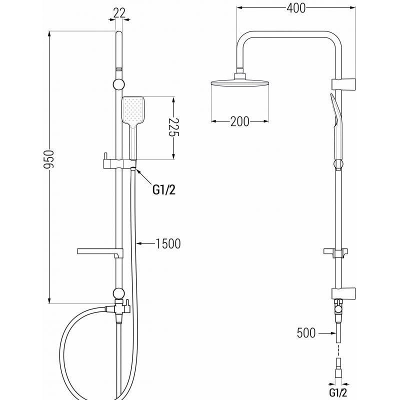 Mexen X62 colonna doccia, oro rosa - 798626291-60
