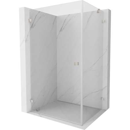 Mexen Lunar-B left hinged shower enclosure 85 x 70 cm, transparent, brushed nickel - 832-085-070-97-00-L