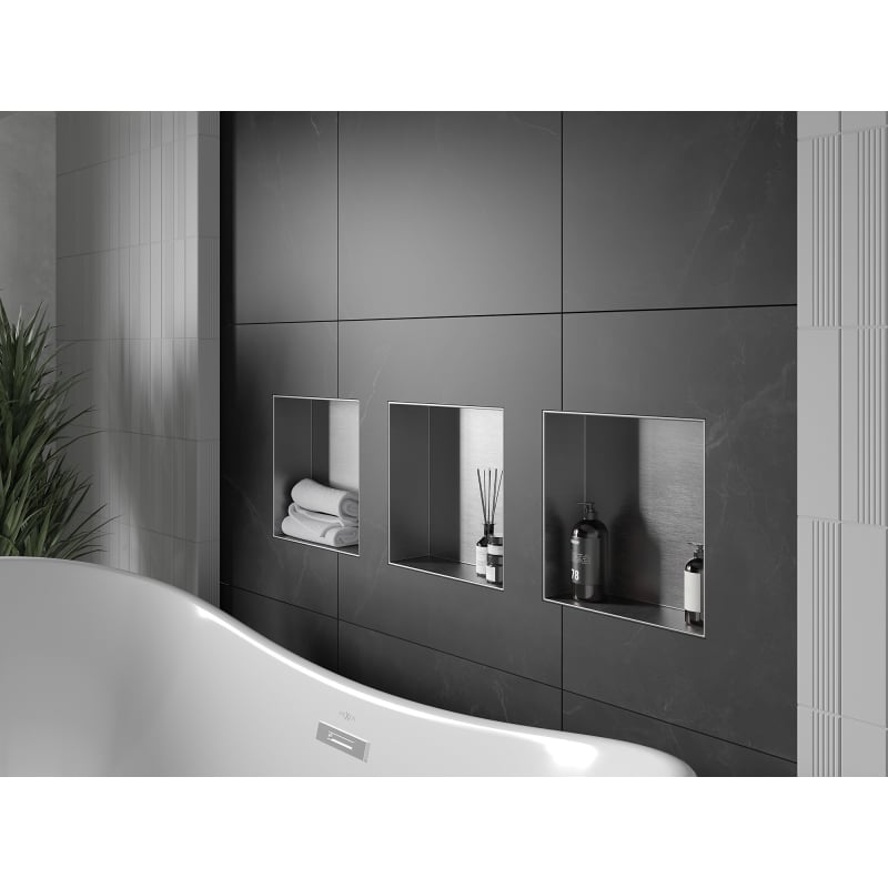 Mexen X-Wall-NR süvendiriiul ilma ääreta 30 x 30 cm, inox - 1911303010