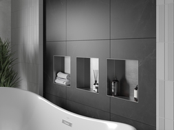 Mexen X-Wall-NR półka wnękowa bez kołnierza 30 x 30 cm, inox - 1911303010