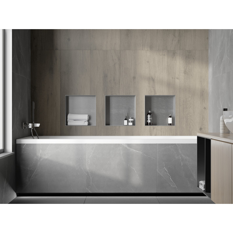Mexen X-Wall-NR półka wnękowa bez kołnierza 30 x 30 cm, inox - 1911303010