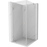 Mexen Lunar-B douchecabine scharnierend links 80 x 80 cm, transparant, geborsteld nikkel - 832-080-080-97-00-L