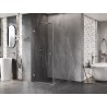 Mexen Lunar-B dušinurk, kaldavatavad uksed, vasak 80 x 80 cm, läbipaistev, harjatud nikkel - 832-080-080-97-00-L