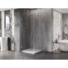 Mexen Lunar-B dušinurk, kaldavatavad uksed, vasak 80 x 80 cm, läbipaistev, harjatud nikkel - 832-080-080-97-00-L