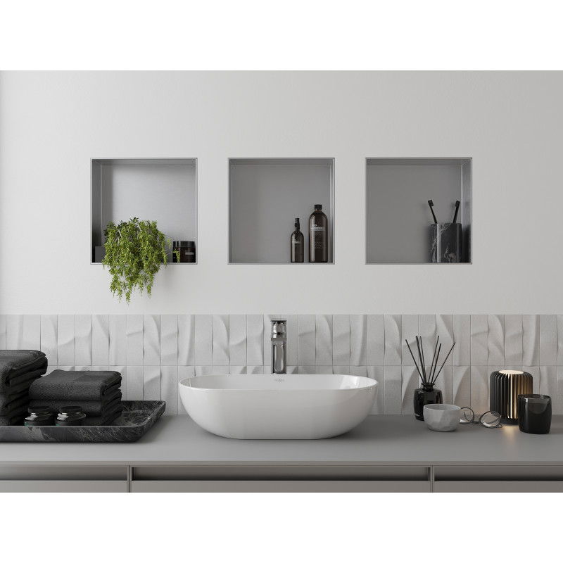 Mexen X-Wall-NR estante empotrado sin reborde 30 x 30 cm, inox - 1911303010