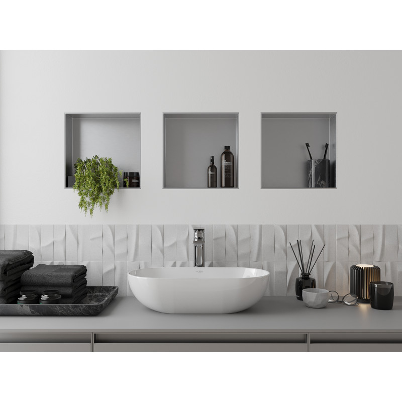 Mexen X-Wall-NR nis boekenplank zonder flens 30 x 30 cm, inox - 1911303010