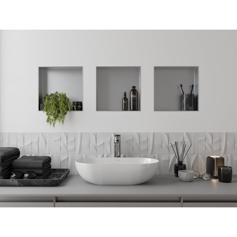 Mexen X-Wall-NR nišna polica bez prirubnice 30 x 30 cm, inox - 1911303010