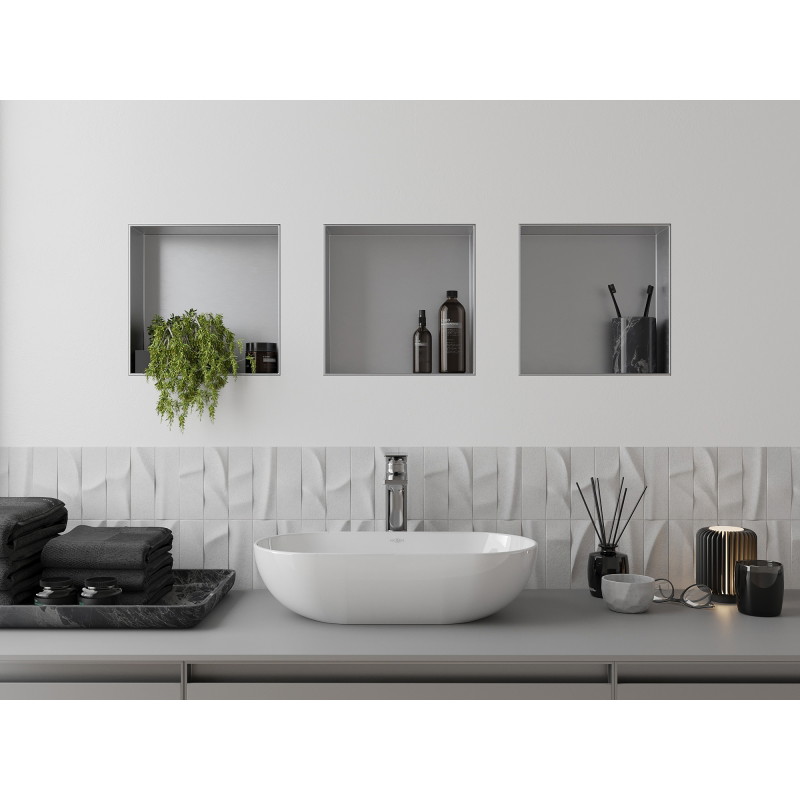 Mexen X-Wall-NR nisplank zonder flens 30 x 30 cm, inox - 1911303010