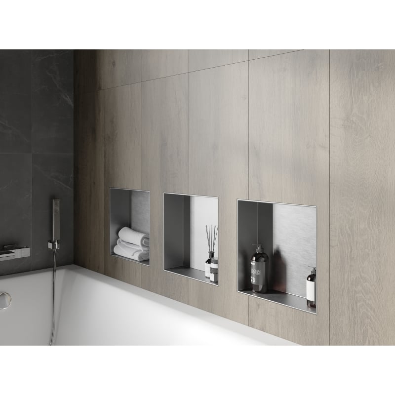Mexen X-Wall-NR süvendiriiul ilma ääreta 30 x 30 cm, inox - 1911303010