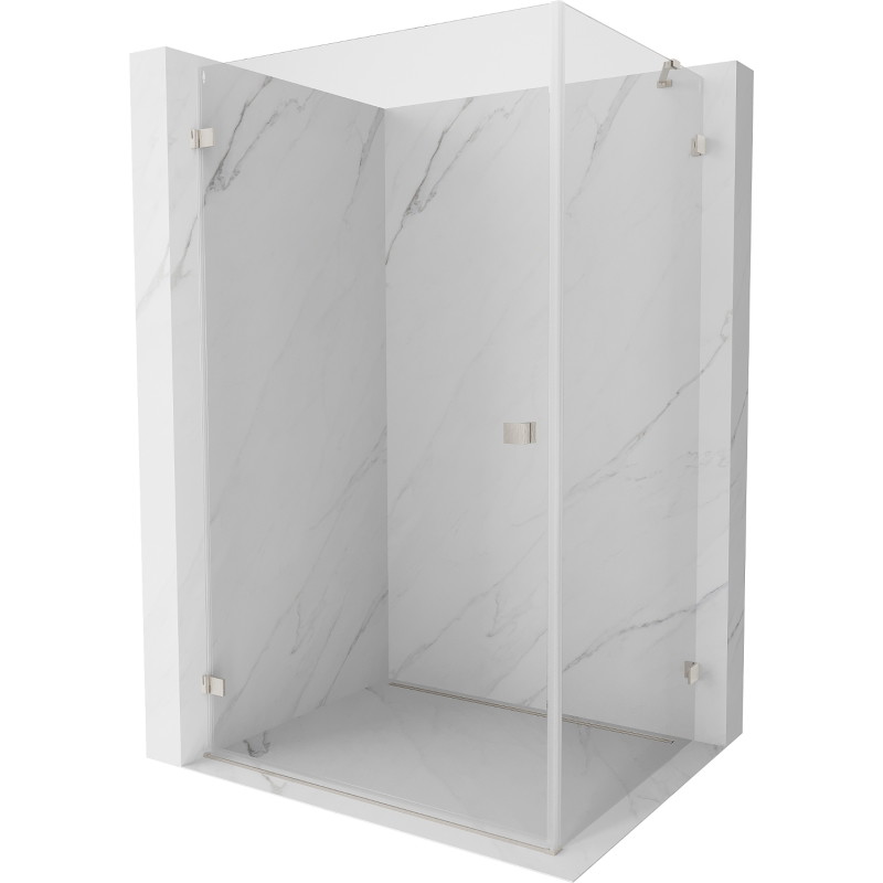 Mexen Lunar-B dušinurk, avatav vasak 85 x 80 cm, läbipaistev, harjatud nikkel - 832-085-080-97-00-L