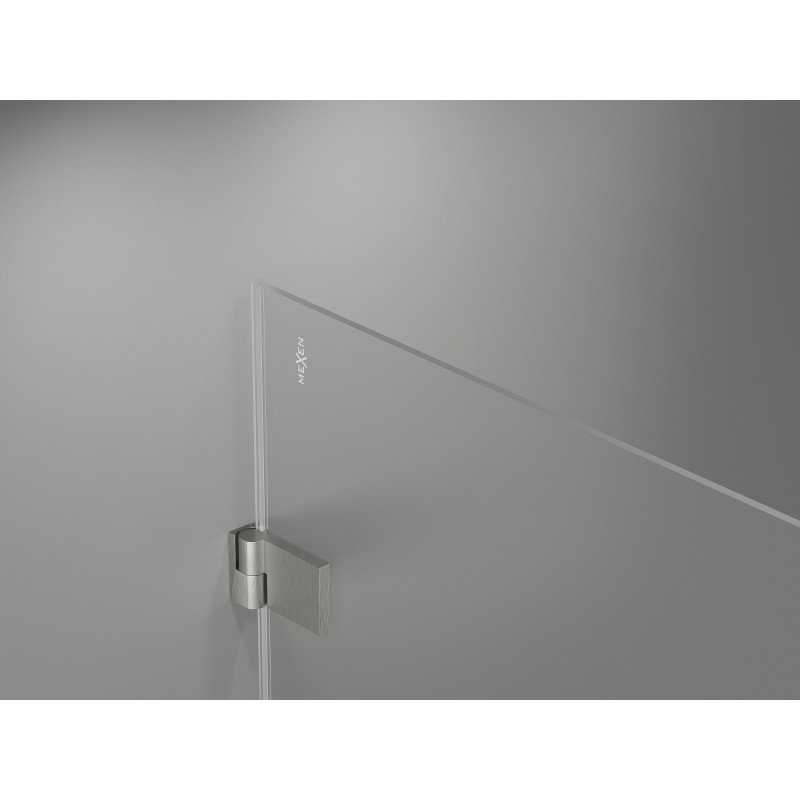 Mexen Lunar-B dušinurk avatav vasakpoolne 90 x 80 cm, läbipaistev, harjatud nikkel - 832-090-080-97-00-L