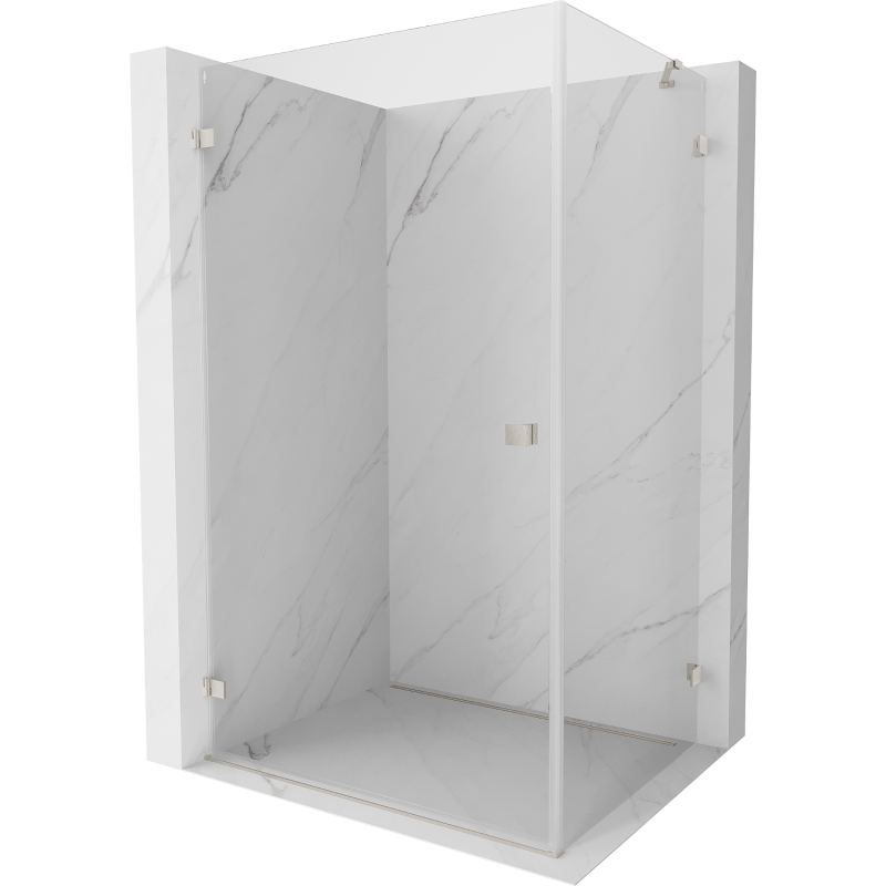 Mexen Lunar-B cabina doccia ad angolo sinistra 95 x 80 cm, trasparente, nichel spazzolato - 832-095-080-97-00-L