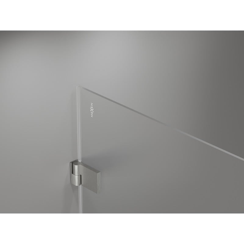 Mexen Lunar-B kabina prysznicowa uchylna lewa 100 x 80 cm, transparent, nikiel szczotkowany - 832-100-080-97-00-L