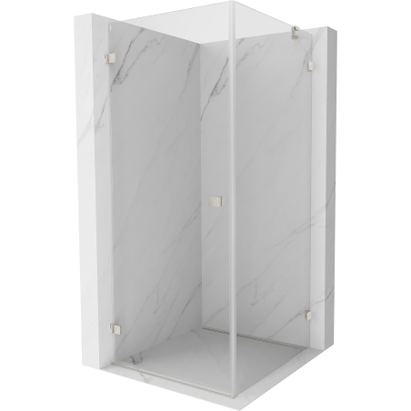 Mexen Lunar-B hinged shower enclosure left 90 x 90 cm, transparent, brushed nickel - 832-090-090-97-00-L