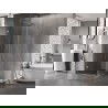 Mexen Lunar-B Duschkabine, schwenkbar, links, 90 x 90 cm, transparent, gebürsteter Nickel - 832-090-090-97-00-L