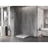 Mexen Lunar-B hinged shower enclosure left 90 x 90 cm, transparent, brushed nickel - 832-090-090-97-00-L