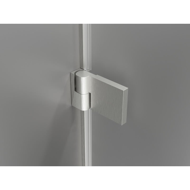 Mexen Lunar-B hinged shower enclosure left 90 x 90 cm, transparent, brushed nickel - 832-090-090-97-00-L