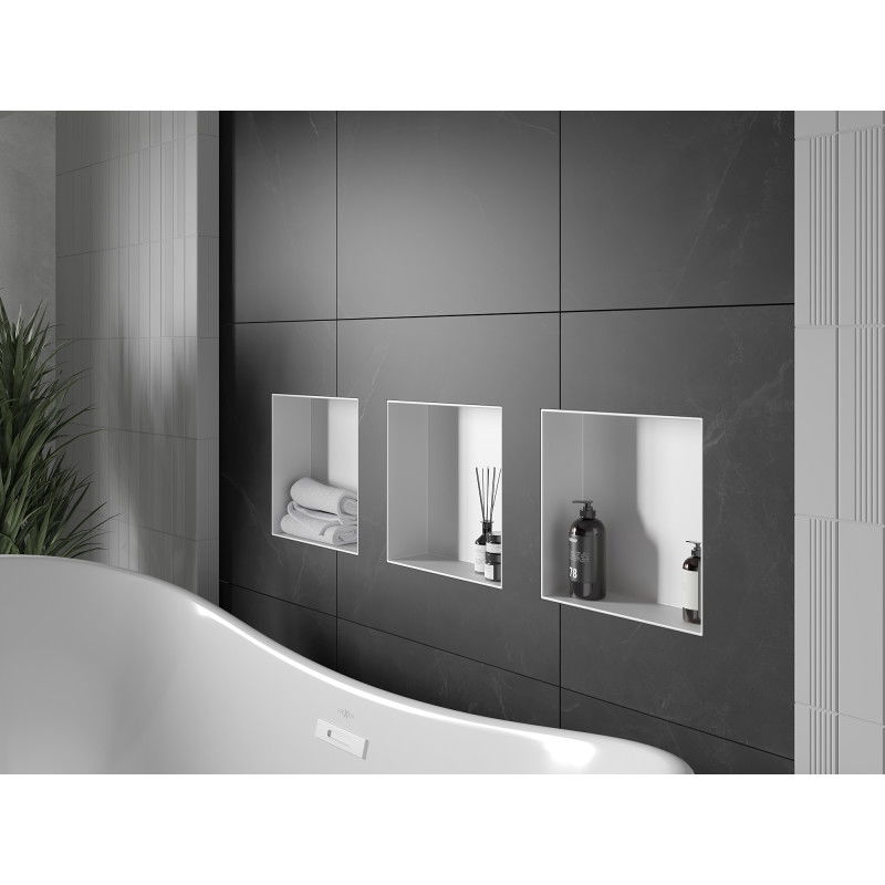 Mexen X-Wall-NR mensola a incasso senza flangia 30 x 30 cm, bianca - 1921303010