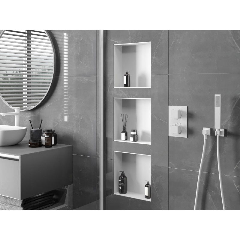 Mexen X-Wall-NR Nisch Rack ouni Flansch 30 x 30 cm, wäiss - 1921303010
