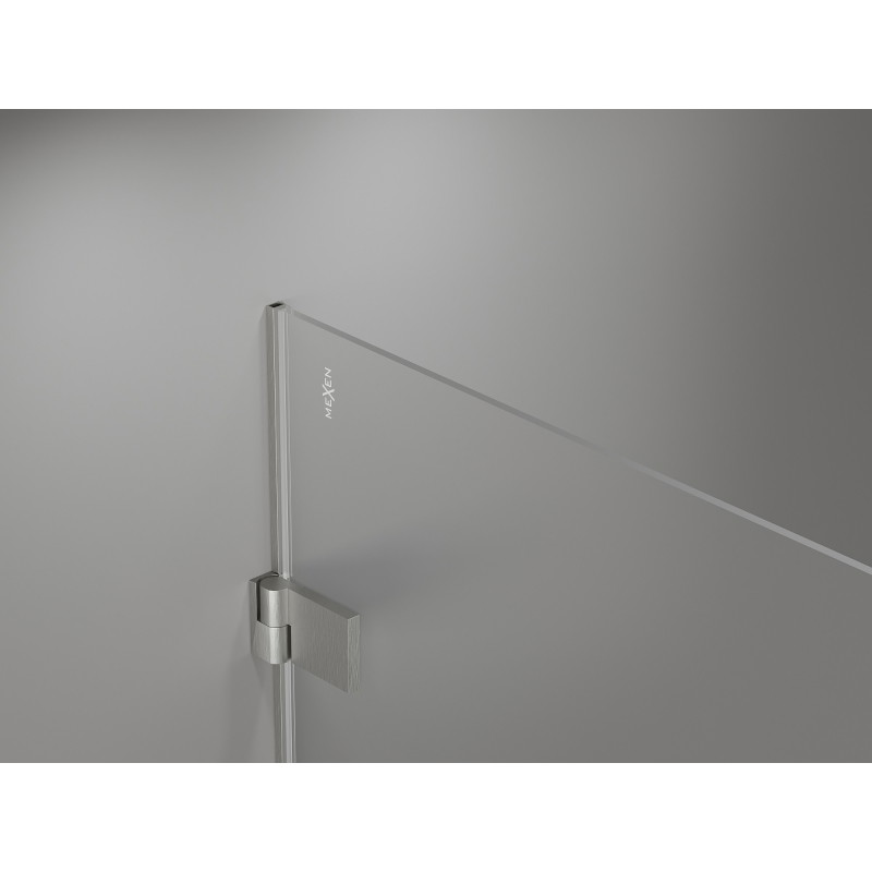Mexen Lunar-B vasakpoolsed pöörduksedega dušinurk 95 x 90 cm, läbipaistev, harjatud nikkel - 832-095-090-97-00-L