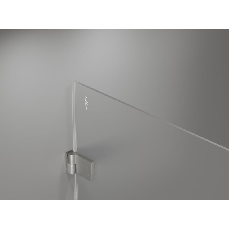 Mexen Lunar-B vasakpoolsed pöörduksedega dušinurk 95 x 90 cm, läbipaistev, harjatud nikkel - 832-095-090-97-00-L