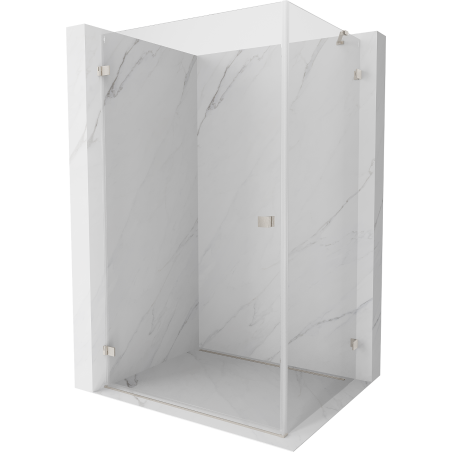 Mexen Lunar-B Duschkabine, schwenkbar, links, 100 x 90 cm, transparent, gebürsteter Nickel - 832-100-090-97-00-L