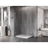 Mexen Lunar-B dušinurk, vasakpoolne 100 x 90 cm, läbipaistev, harjatud nikkel - 832-100-090-97-00-L