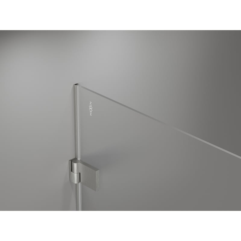 Mexen Lunar-B dušinurk, vasakpoolne 100 x 90 cm, läbipaistev, harjatud nikkel - 832-100-090-97-00-L