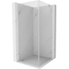 Mexen Lunar-B left hinged shower cabin 100 x 100 cm, transparent, brushed nickel - 832-100-100-97-00-L