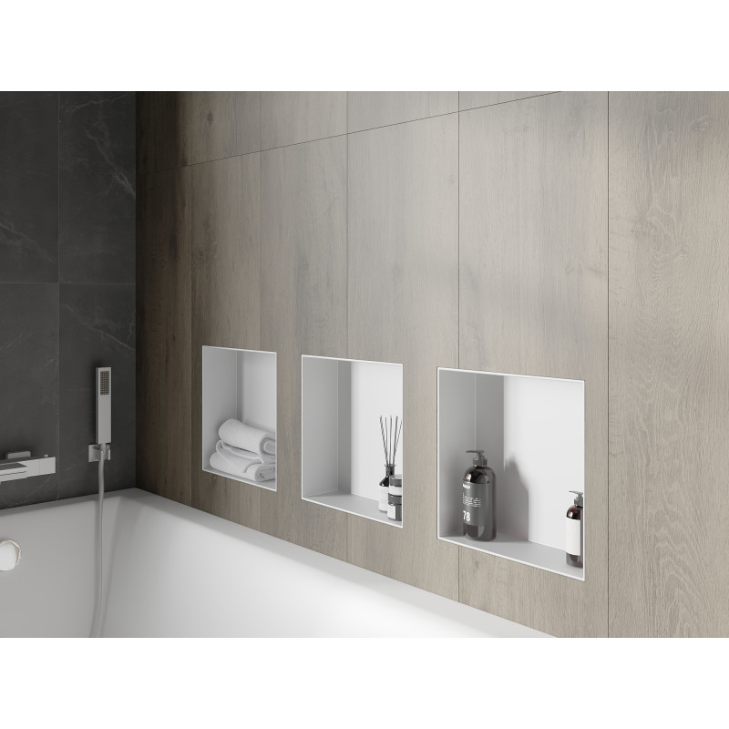 Mexen X-Wall-NR niskast plank zonder flens 30 x 30 cm, wit - 1921303010