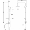 Mexen X62 columna de ducha, gris plomo cepillado - 798626291-66