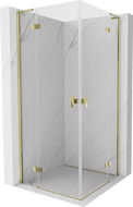 Mexen Mist-H L Duo klizna pravokutna tuš kabina 90 x 90 cm, prozirna, zlatna - 8A5L-090L-090P-50-00