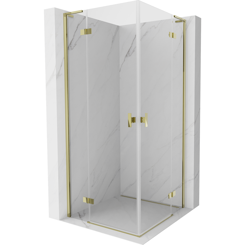 Mexen Mist-H L Duo hinged shower enclosure 95 x 95 cm, transparent, gold - 8A5L-095L-095P-50-00