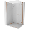 Mexen Mist-H L Duo Duschkabine Drehbar 120 x 100 cm, transparent, gebürstetes Kupfer - 8A5L-120L-100P-65-00