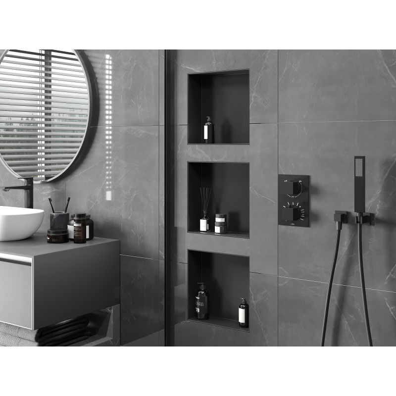 Mexen X-Wall-NR estante empotrado sin brida 30 x 30 cm, negro - 1971303010