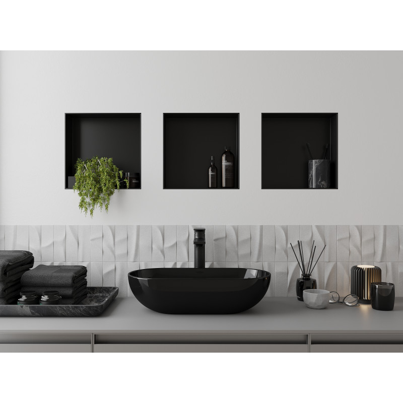 Mexen X-Wall-NR Nischenregal ohne Flansch 30 x 30 cm, schwarz - 1971303010