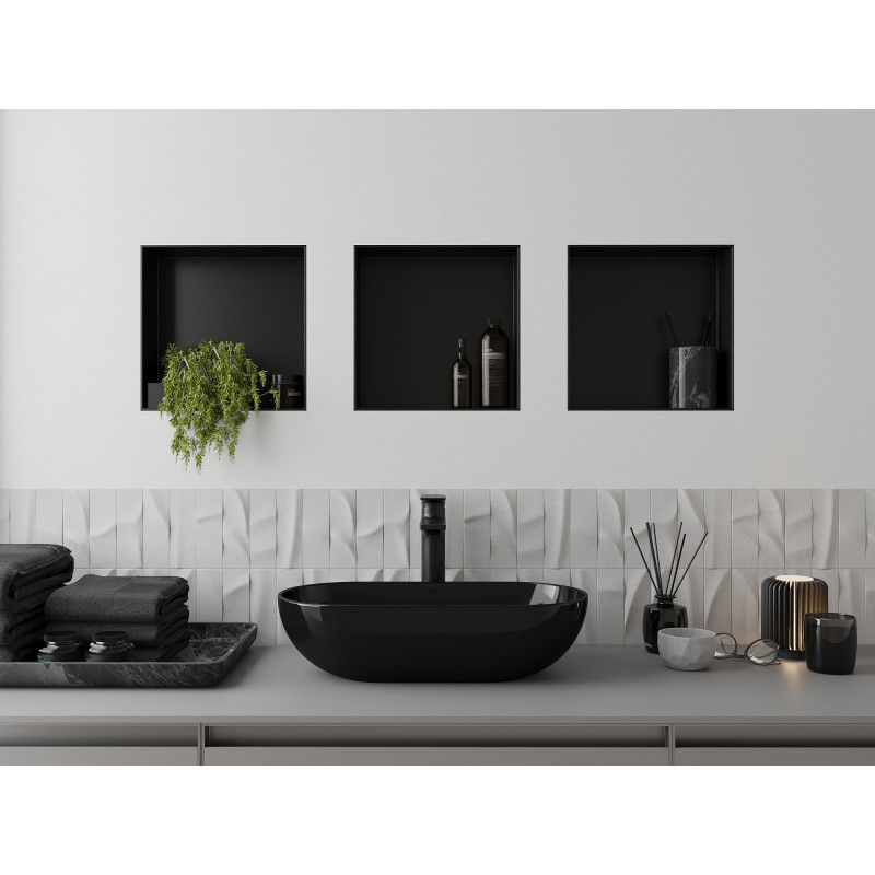 Mexen X-Wall-NR ripiano ad incasso senza flangia 30 x 30 cm, nero - 1971303010