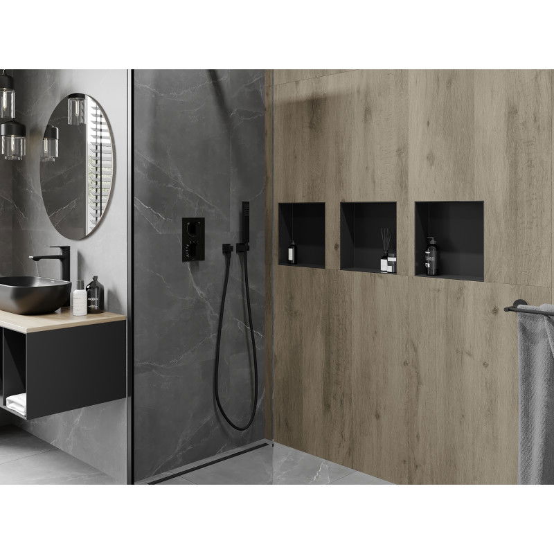 Mexen X-Wall-NR recessed shelf without flange 30 x 30 cm, black - 1971303010