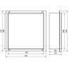 Mexen X-Wall-NR wandplank zonder flens 30 x 30 cm, inox - 1911303010